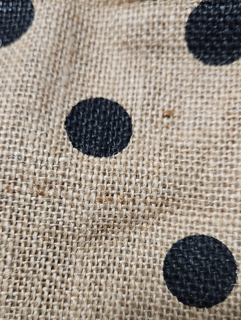 Monogrammed Polka Dot Natural Jute Tote with Black Handles